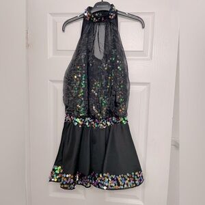 Black and sequin skirt jazz costume